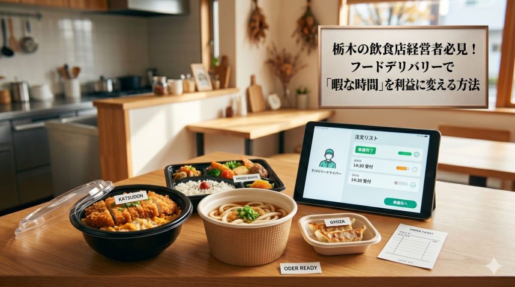 「栃木の飲食店経営者必見！フードデリバリーで『暇な時間』を利益に変える方法」