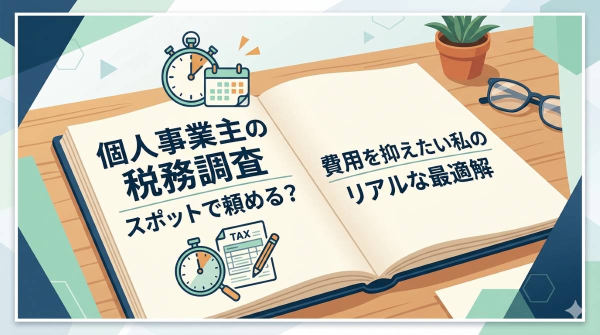 【個人事業主の税務調査】スポットで頼める？費用を抑えたい私のリアルな最適解